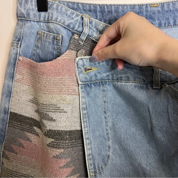 Miss Sparkling Boutique Denim Mini Wrap Skirt - Picture 7 of 11